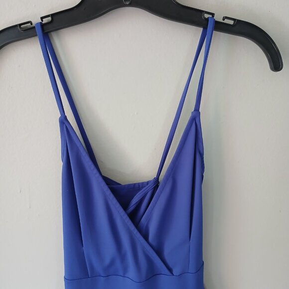 Leith Women's Dress Size Small Blue Cross Strapped Royal Blue Mini Spandex Nylon - Picture 2 of 16